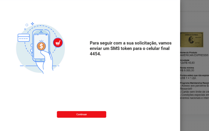 Imagem representa como pedir o cartão Santander Amex pelo site